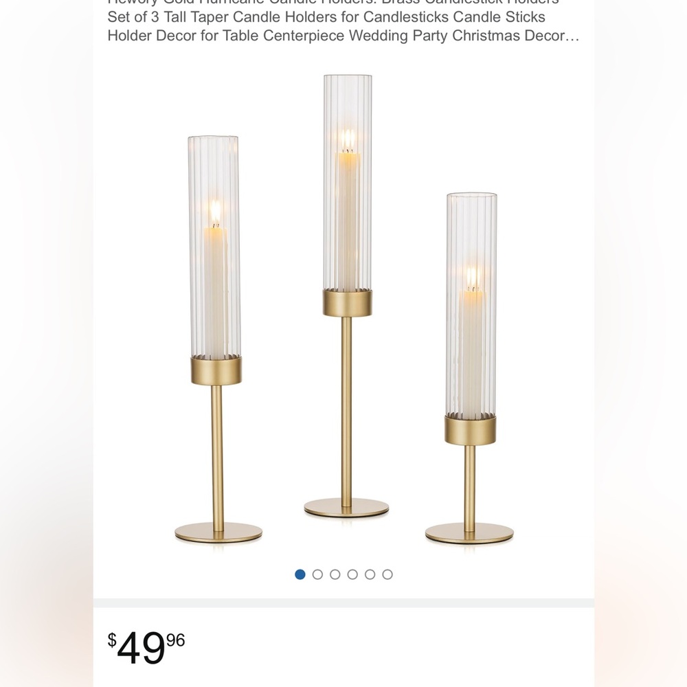 Amazon Gold Candle Holders Set